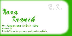 nora kranik business card